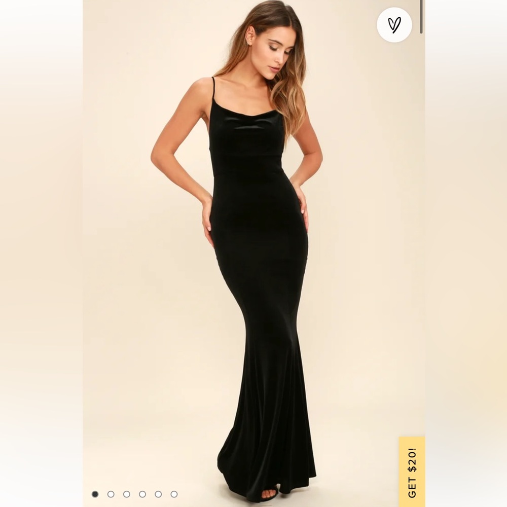 Lulus Sorceress Black Velvet Maxi Dress